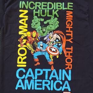 Avengers Shirt Mens Large Marvel Iron Man Captain America Thor Hulk Tee